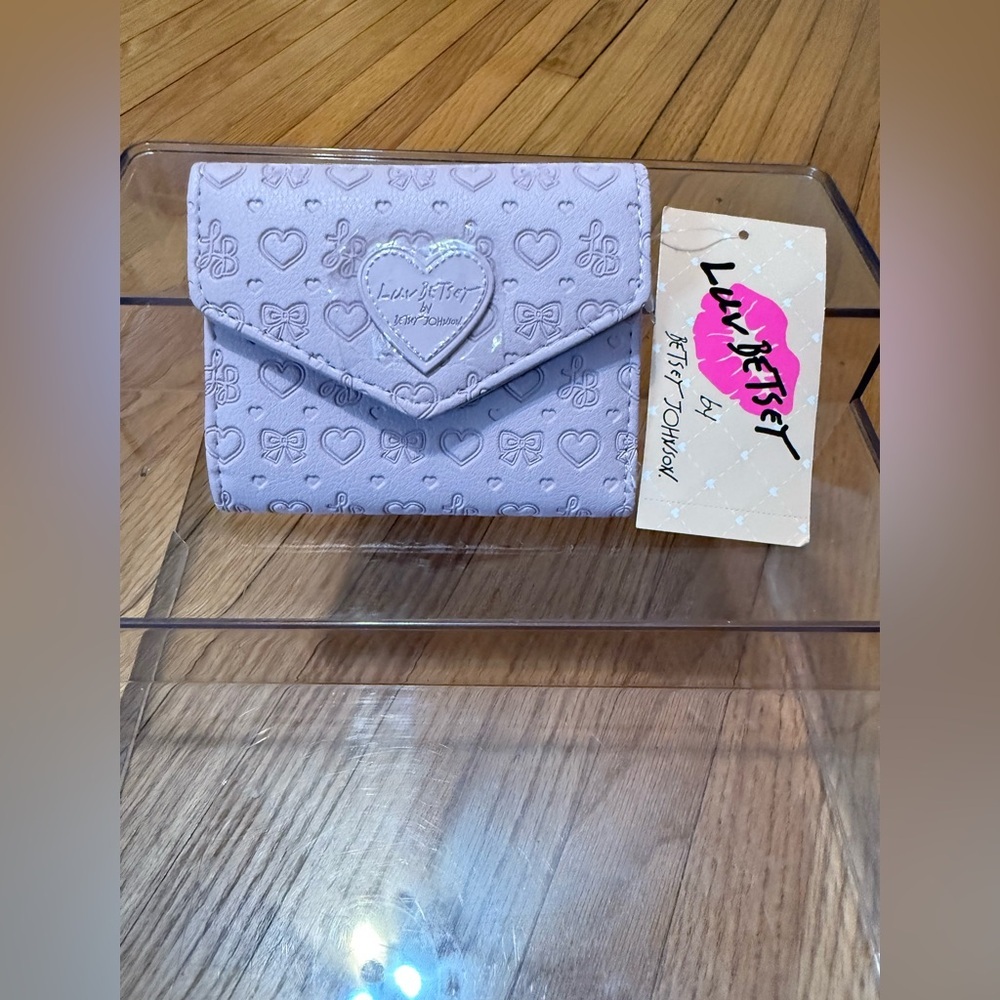 Betsey Johnson Purple Wallet with Embossed Floral Design